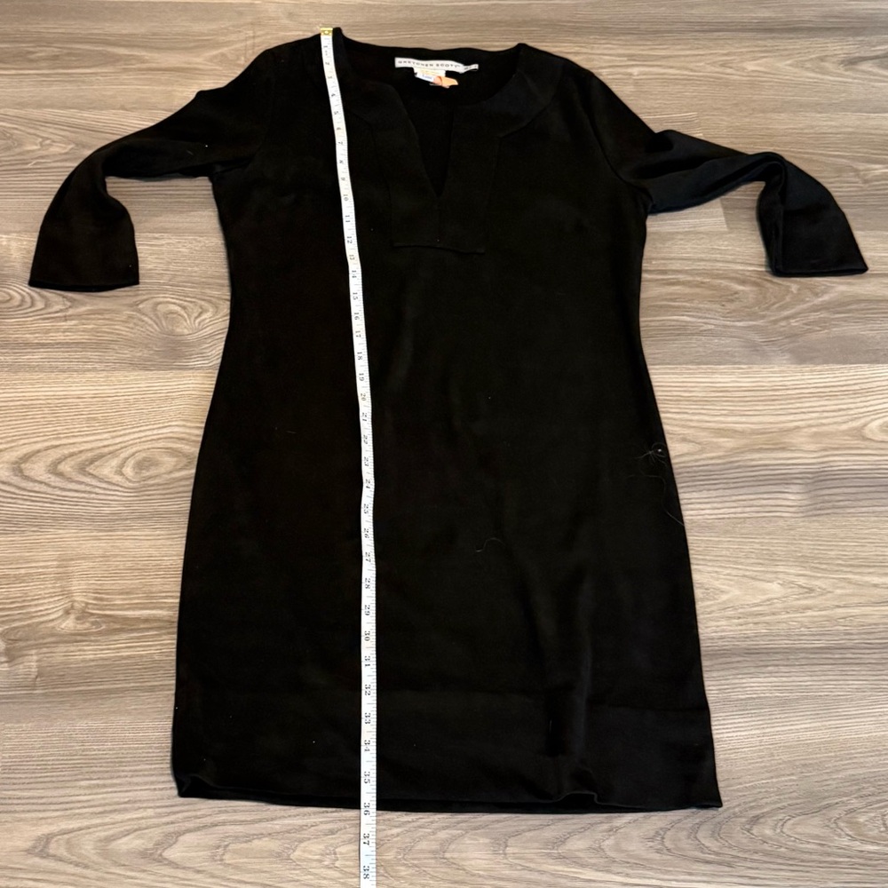 Gretchen Scott Black Suede Tunic 3/4 Sleeve Dress Women’s size XS - Picture 6 of 10